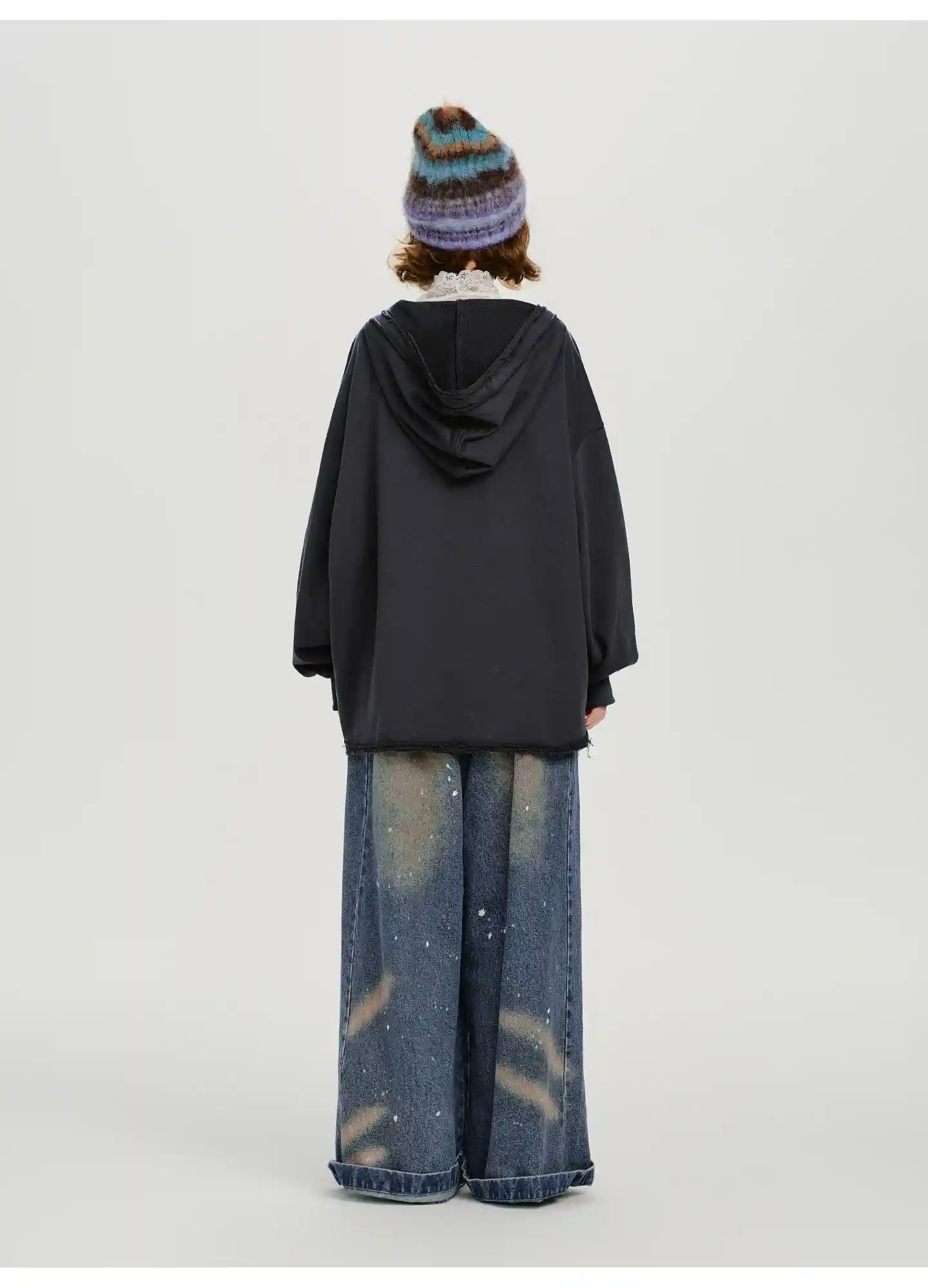 レトロムードのVネックフーディ    OL1892