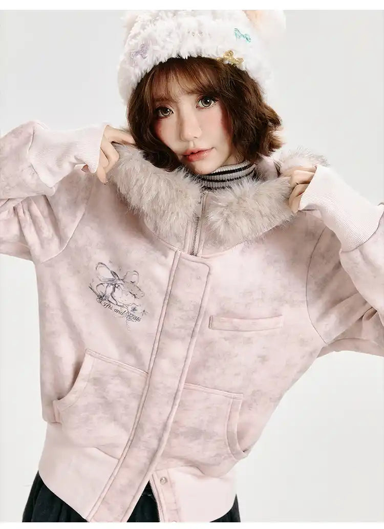 フェイクファーフードスウェット    OL1893