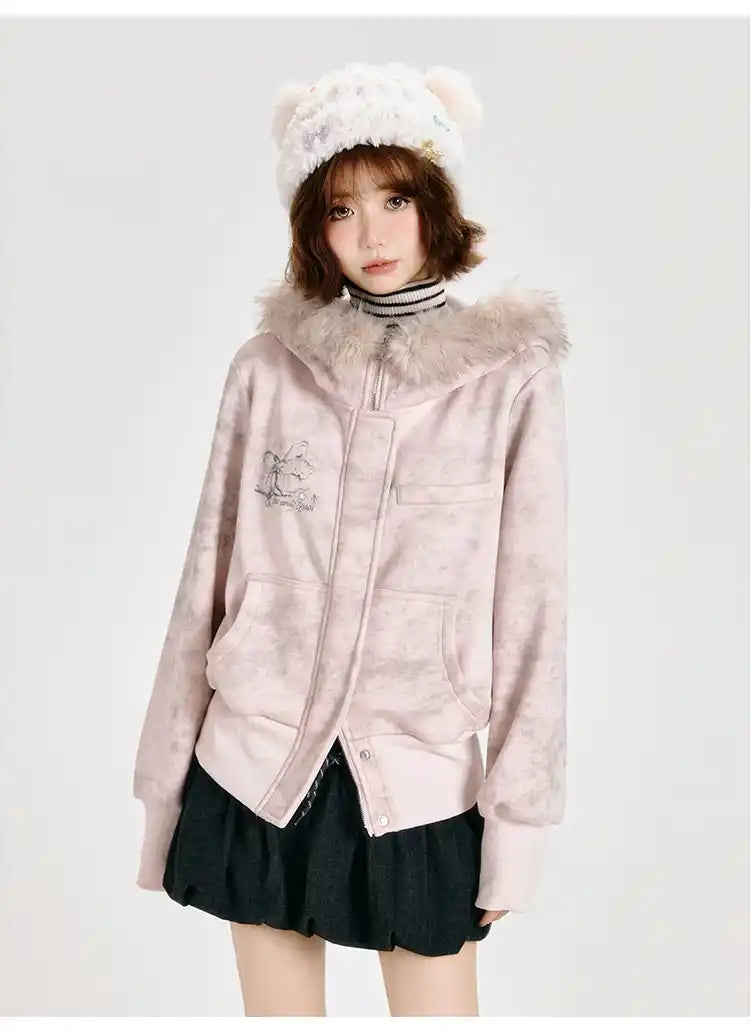 フェイクファーフードスウェット    OL1893