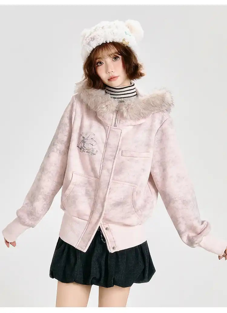 フェイクファーフードスウェット    OL1893