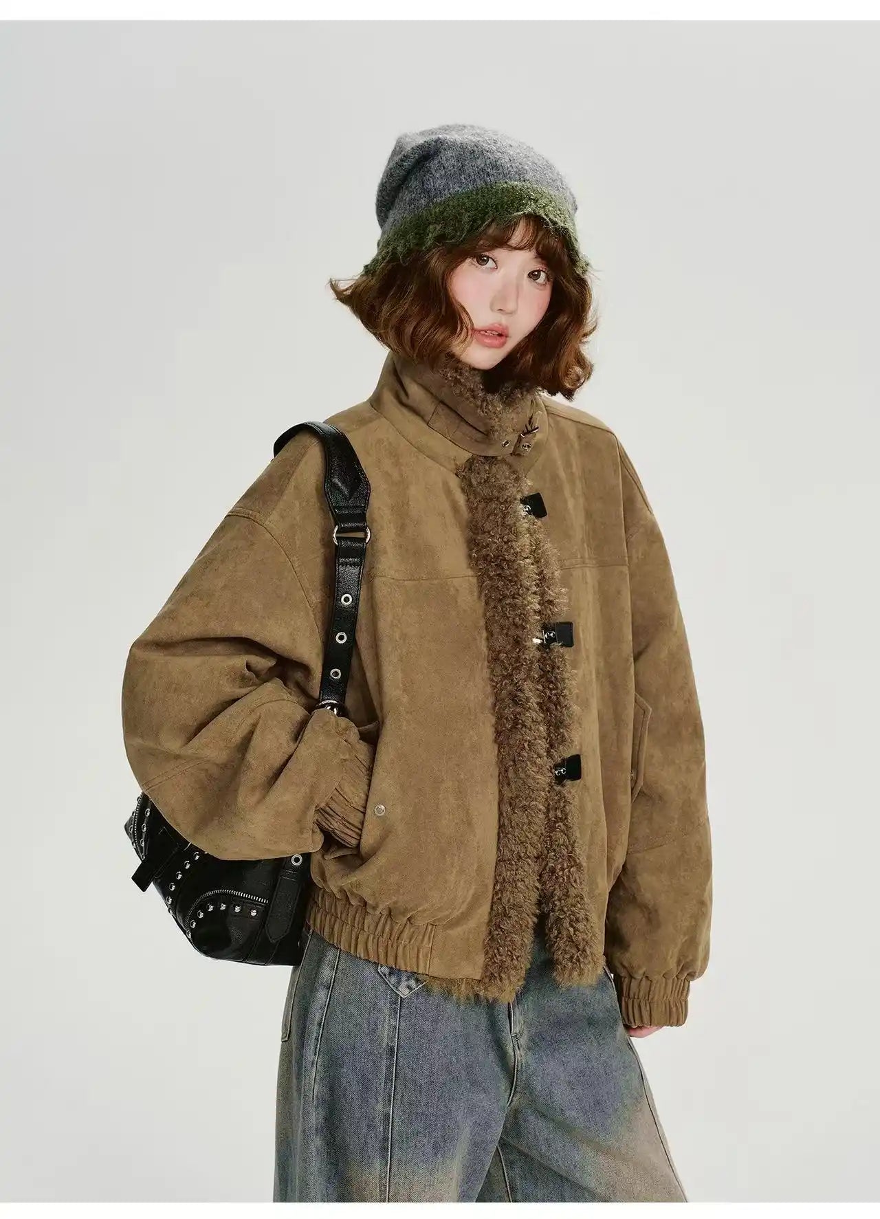 レトロムードのスエードボアジャケット    OL1899