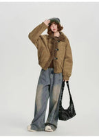 レトロムードのスエードボアジャケット    OL1899