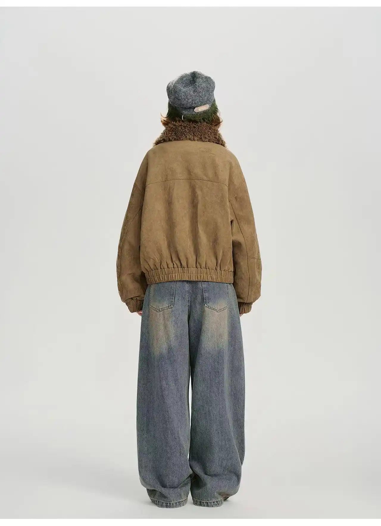 レトロムードのスエードボアジャケット    OL1899