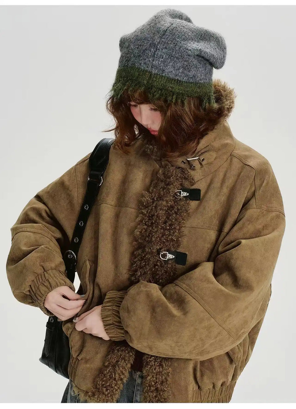 レトロムードのスエードボアジャケット    OL1899