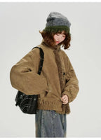 レトロムードのスエードボアジャケット    OL1899