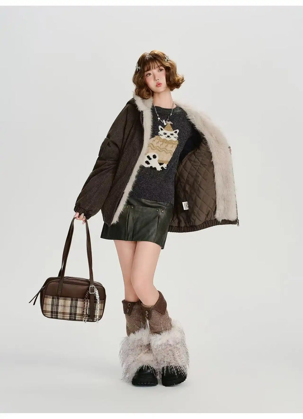 ボアキルティングフードジャケット    OL1901