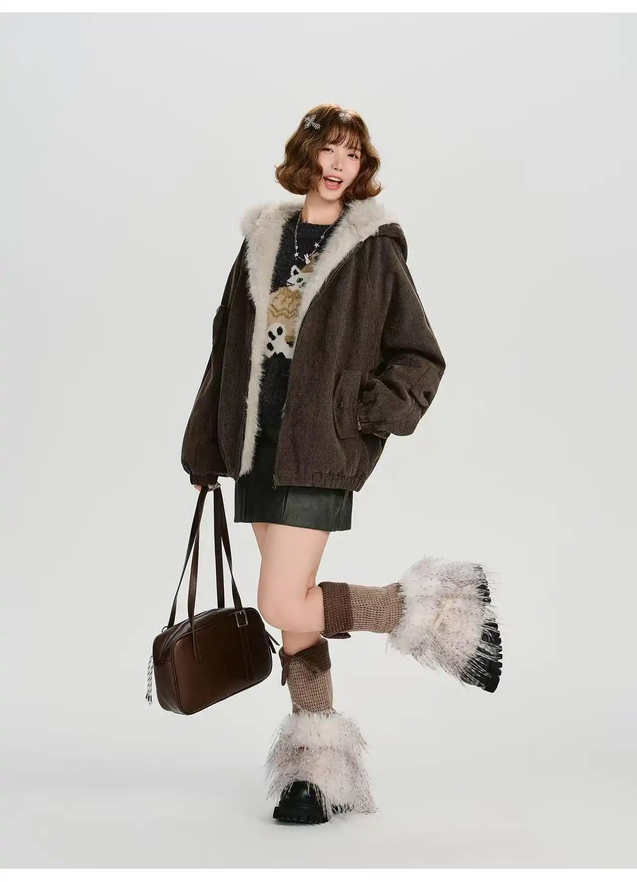 ボアキルティングフードジャケット    OL1901