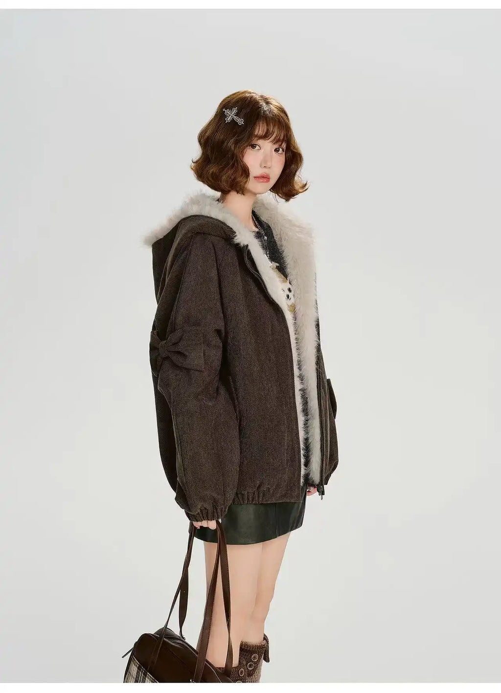 ボアキルティングフードジャケット    OL1901