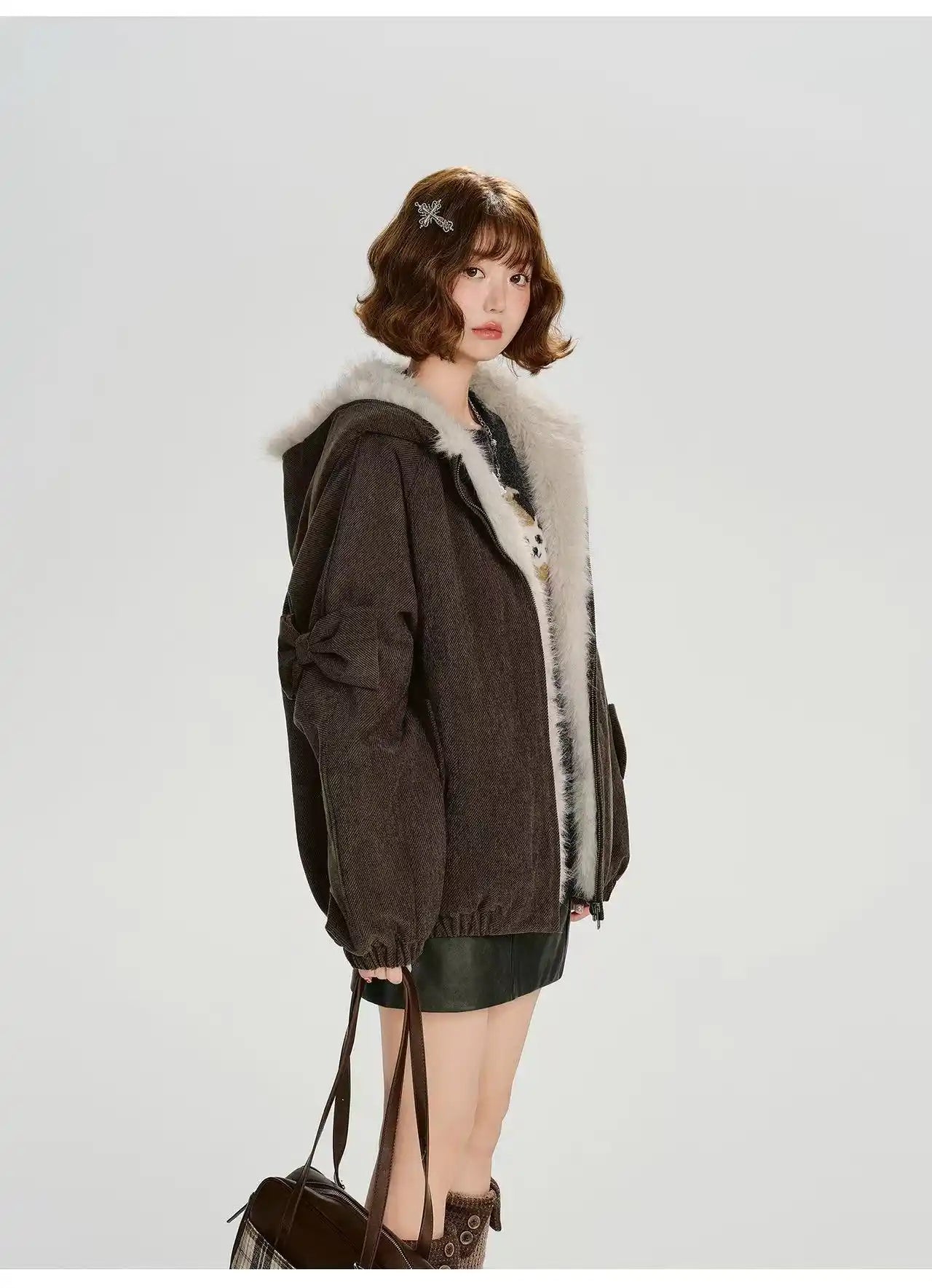 ボアキルティングフードジャケット    OL1901