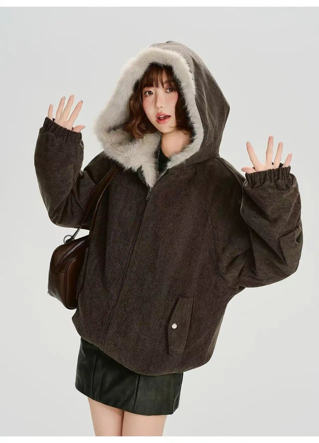 ボアキルティングフードジャケット    OL1901