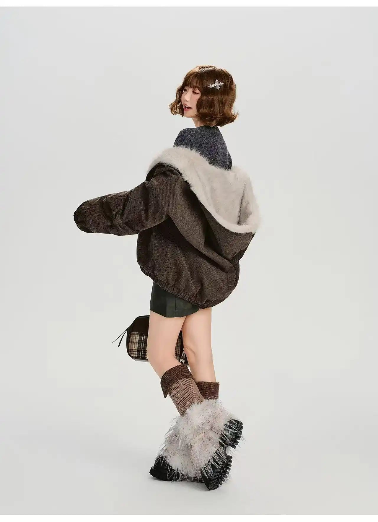 ボアキルティングフードジャケット    OL1901