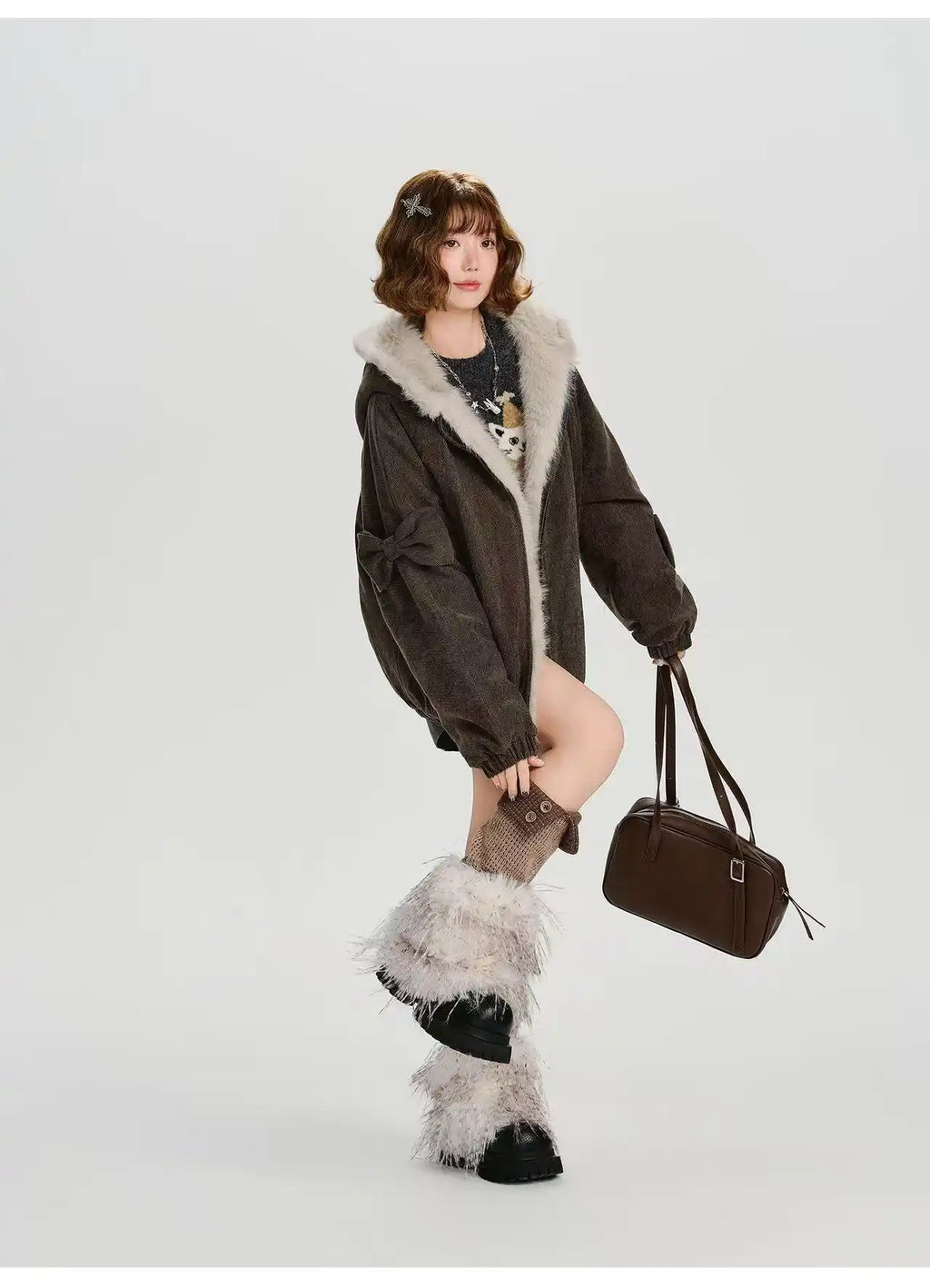 ボアキルティングフードジャケット    OL1901