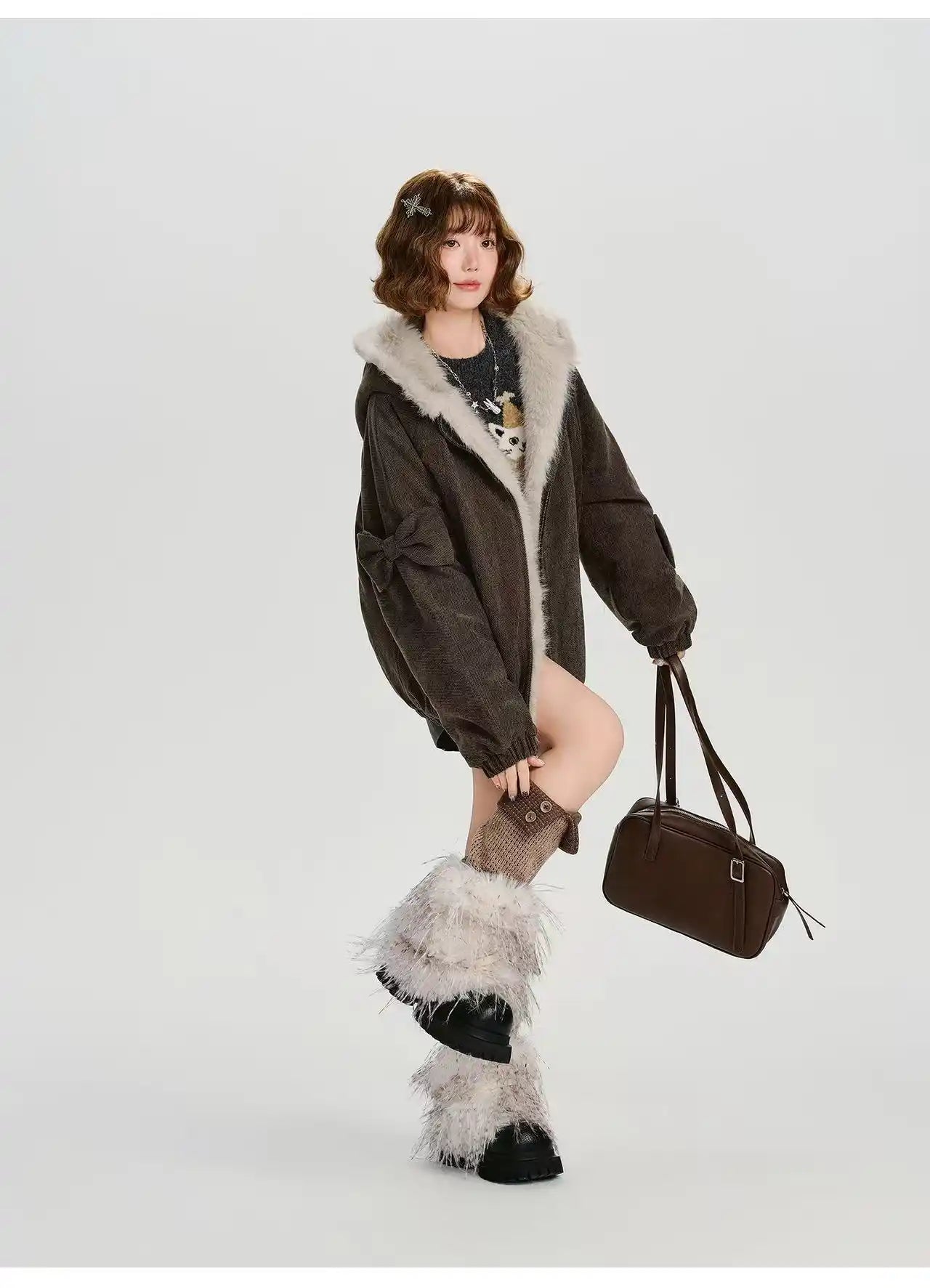 ボアキルティングフードジャケット    OL1901