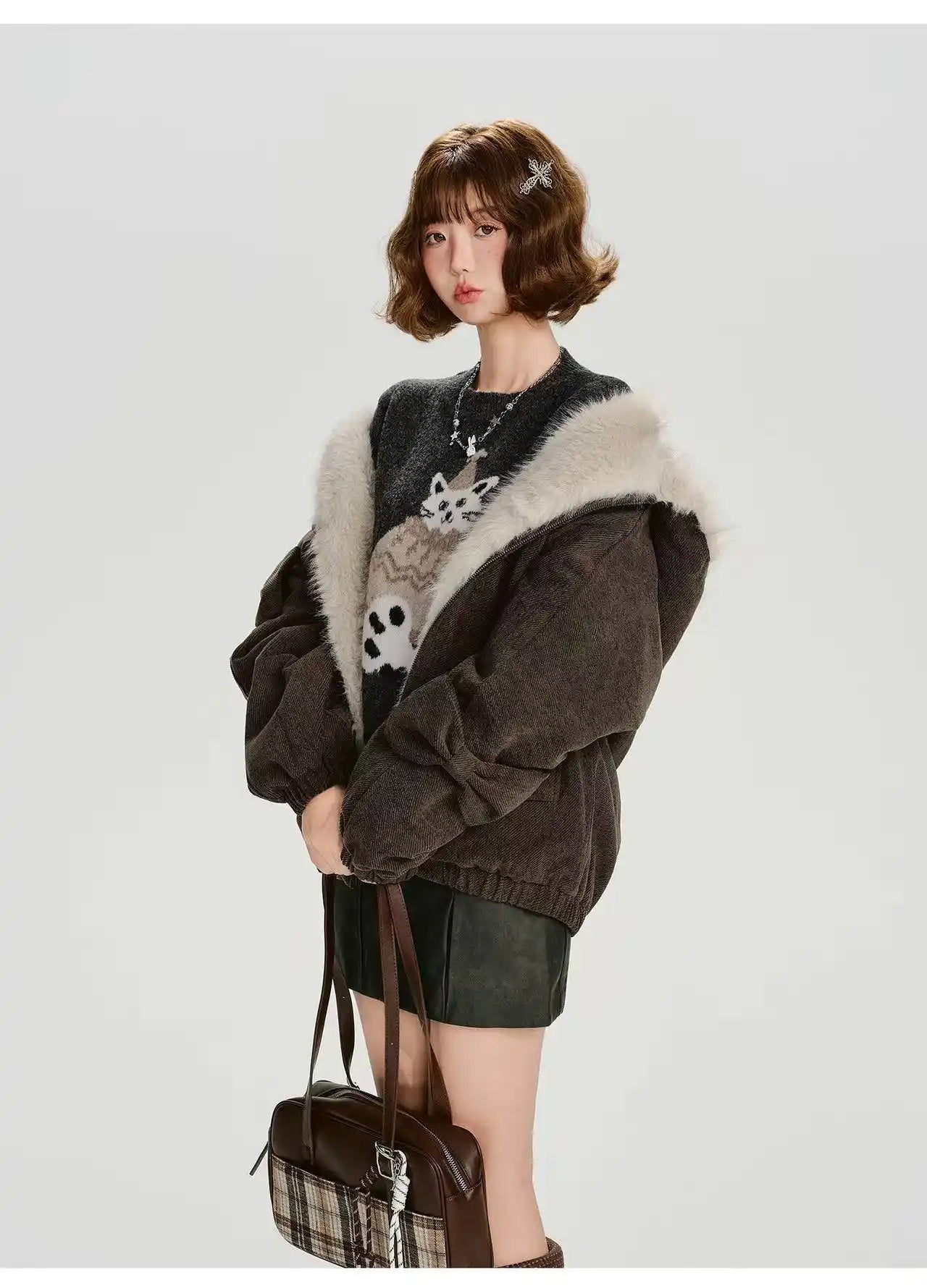 ボアキルティングフードジャケット    OL1901