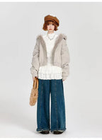 ボアフーディショートブルゾン    OL1902