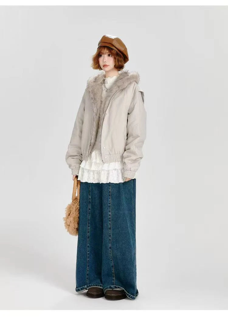 ボアフーディショートブルゾン    OL1902