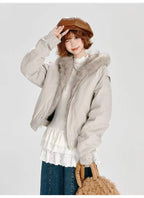 ボアフーディショートブルゾン    OL1902