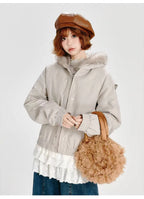 ボアフーディショートブルゾン    OL1902