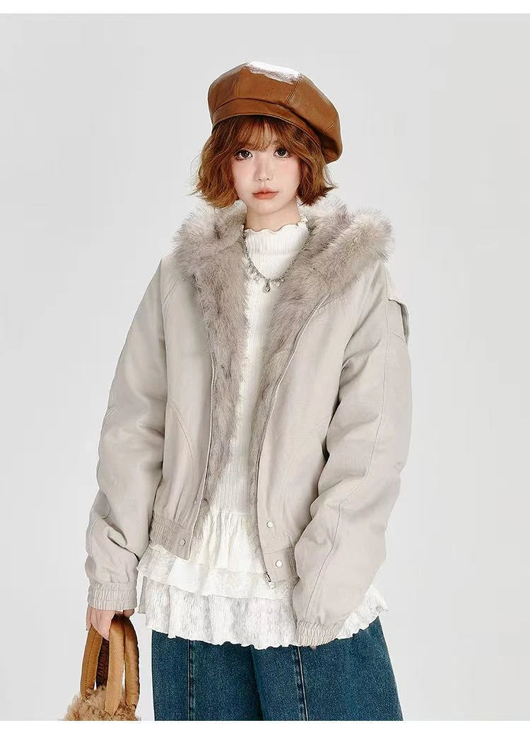 ボアフーディショートブルゾン    OL1902