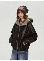 ボア×フェイクレザージャケット    OL1903