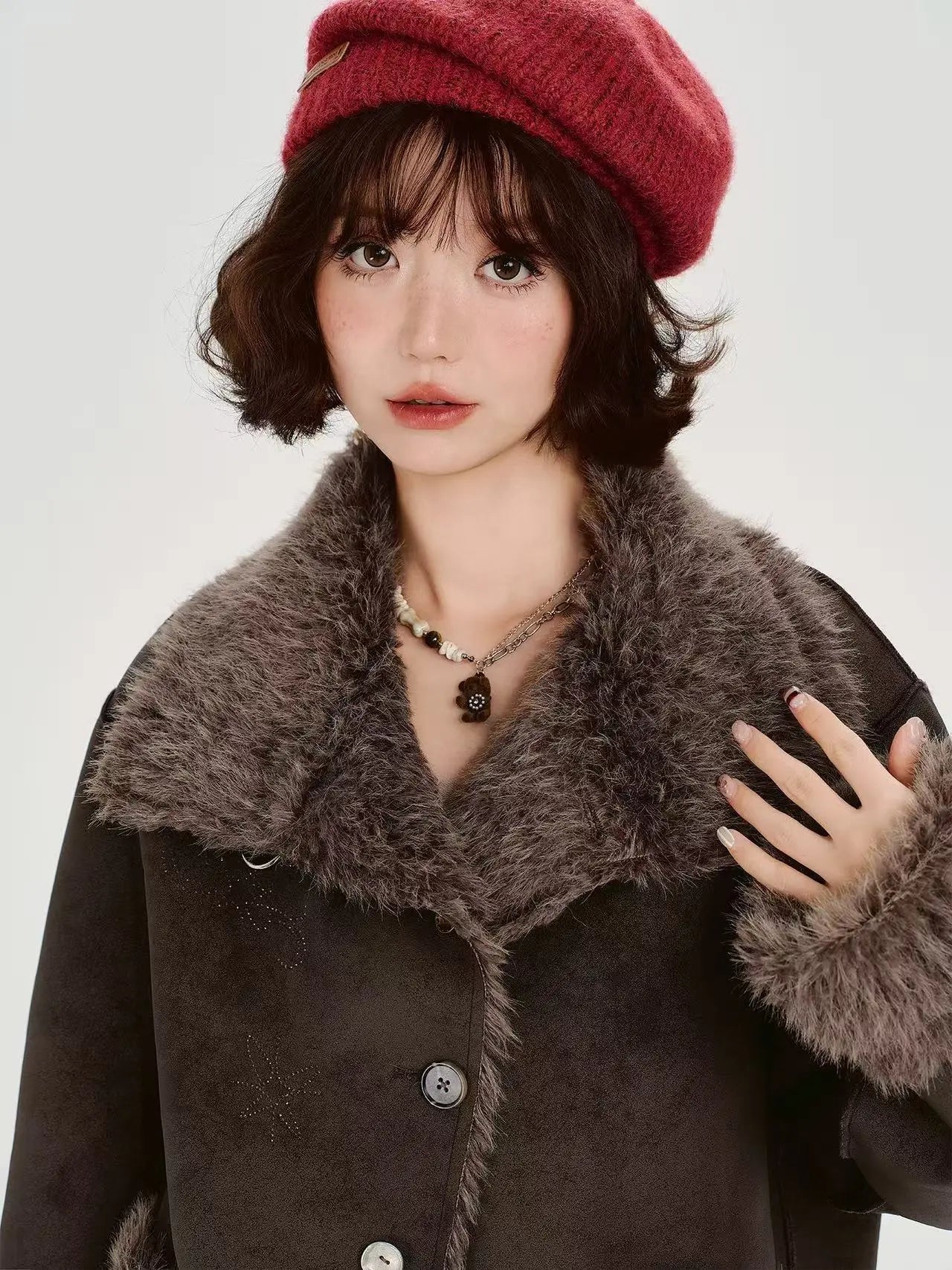 フェイクスエードボアジャケット    OL1904