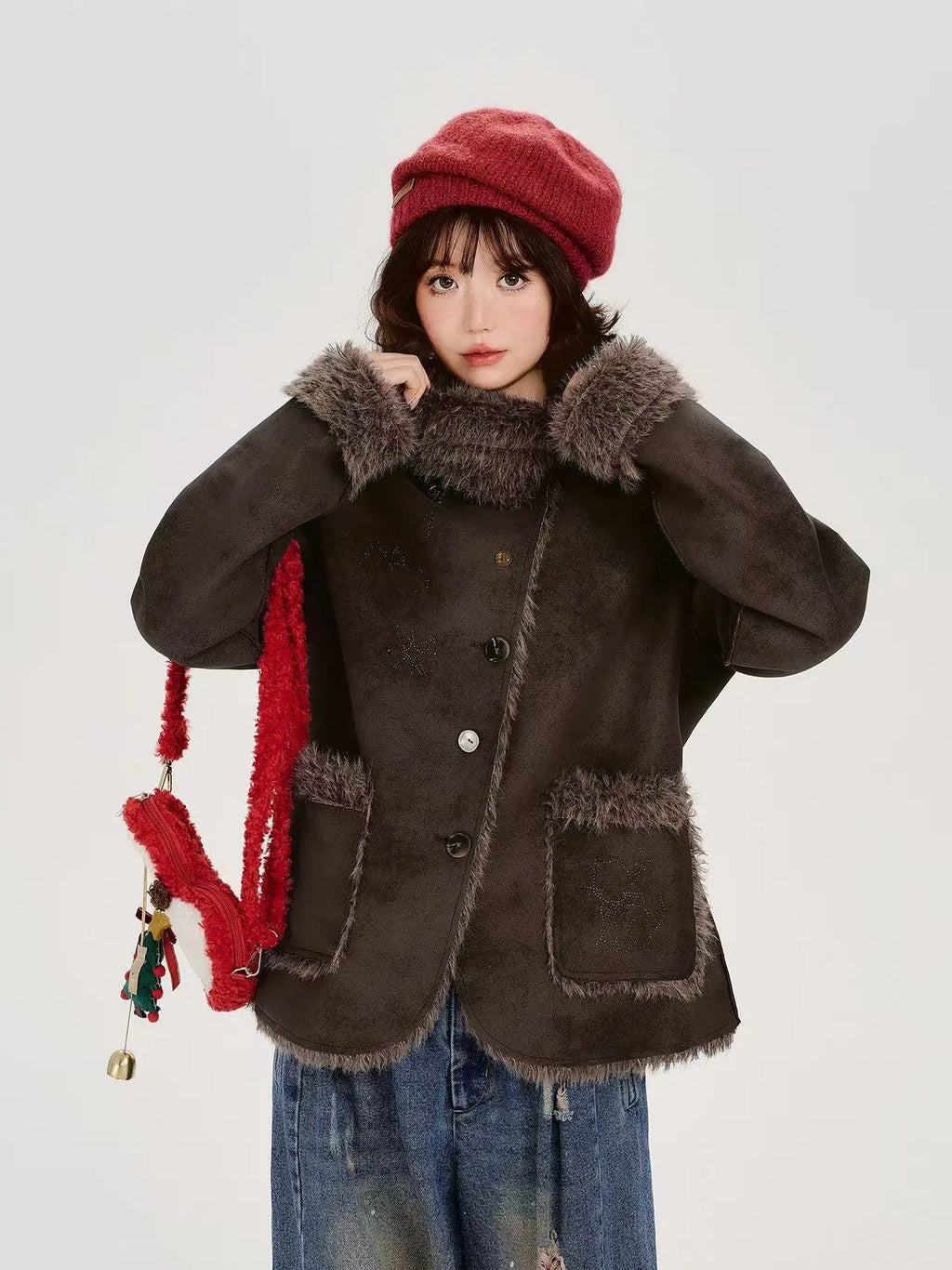 フェイクスエードボアジャケット    OL1904