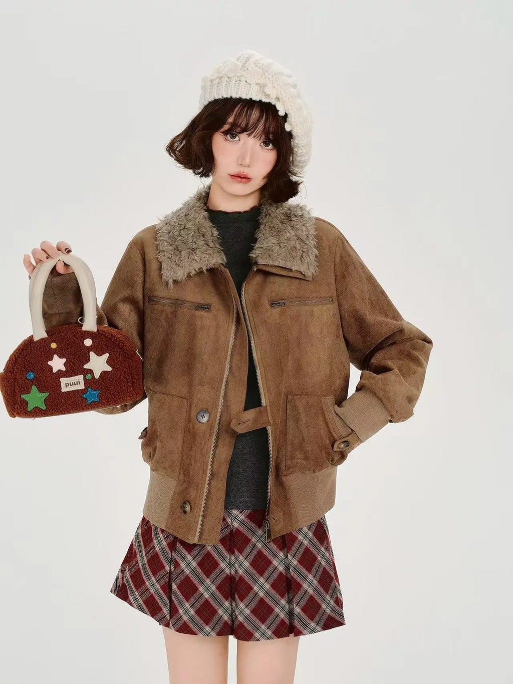 Faux Fur Collar Jacket    OL1906