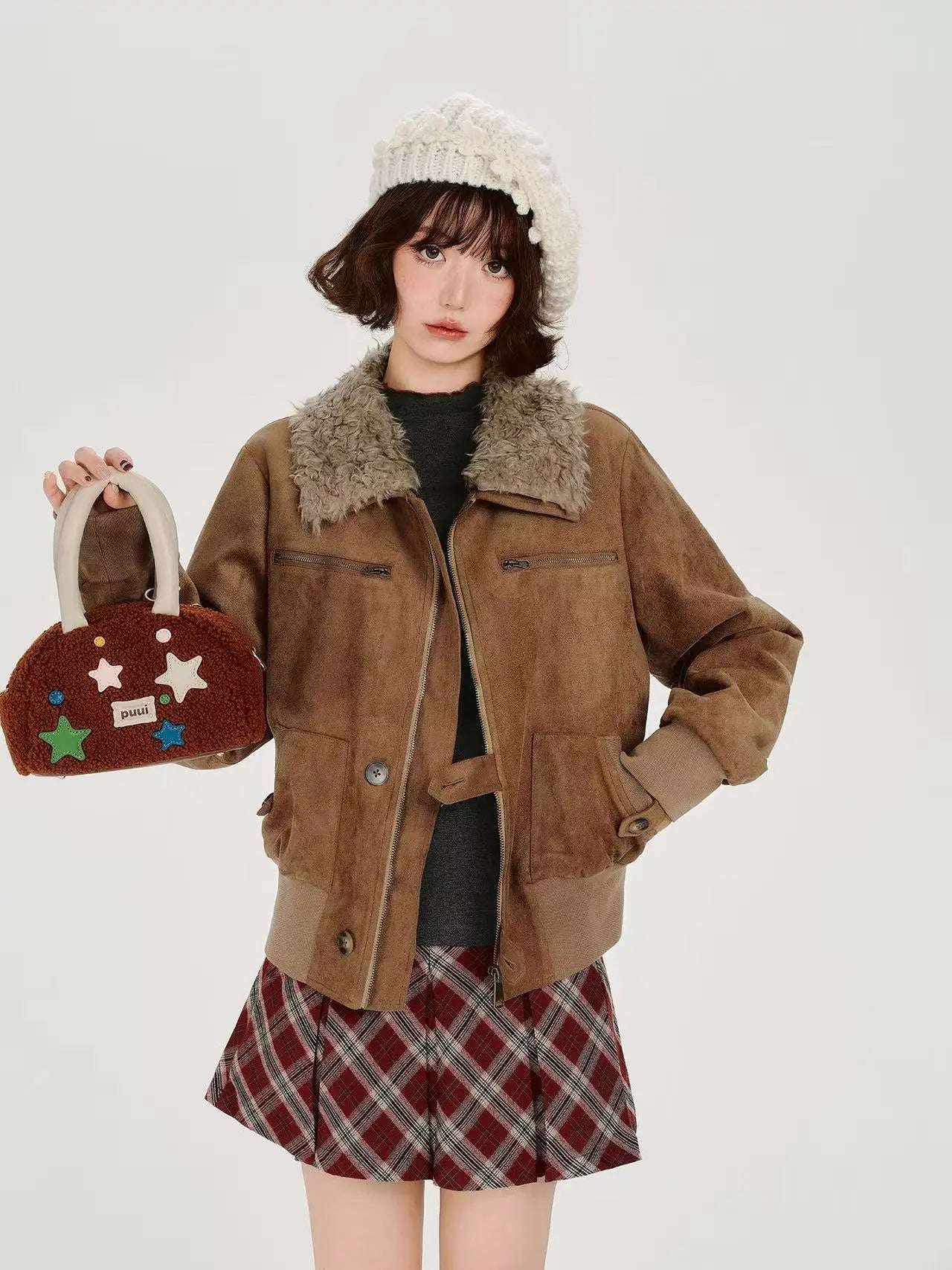 Faux Fur Collar Jacket    OL1906