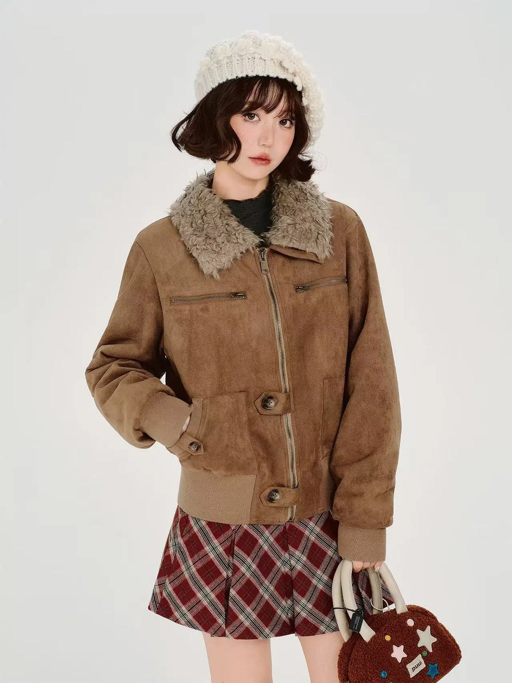 Faux Fur Collar Jacket    OL1906