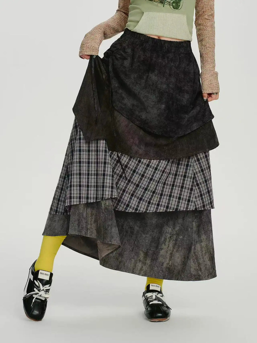 チェックティアードスカート    OL1907