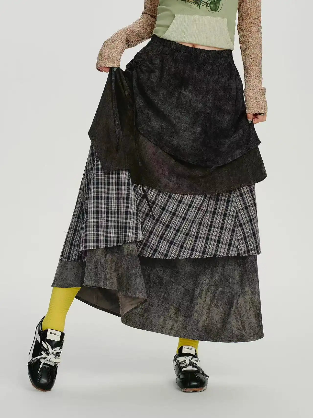 チェックティアードスカート    OL1907