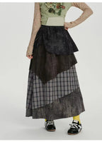 Check Tiered Skirt    OL1907
