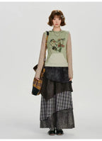 Check Tiered Skirt    OL1907