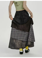 Check Tiered Skirt    OL1907
