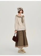 Check Pattern Layered Midi Skirt    OL1912