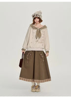 Check Pattern Layered Midi Skirt    OL1912