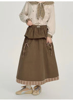 チェック柄×レイヤード ミディスカート    OL1912