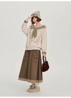 Check Pattern Layered Midi Skirt    OL1912