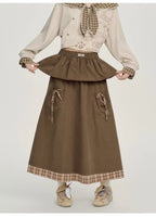 Check Pattern Layered Midi Skirt    OL1912