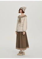 Check Pattern Layered Midi Skirt    OL1912