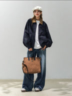 Corduroy × Check Short Jacket    OL1914