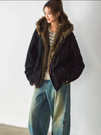 Volume Faux Fur Hooded Parka Coat    OL1915