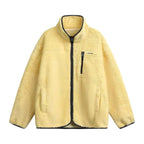 Stand Collar Contrast Fleece Jacket   OL1916