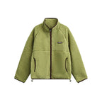 Color Block Stand Collar Boa Fleece Jacket    OL1918