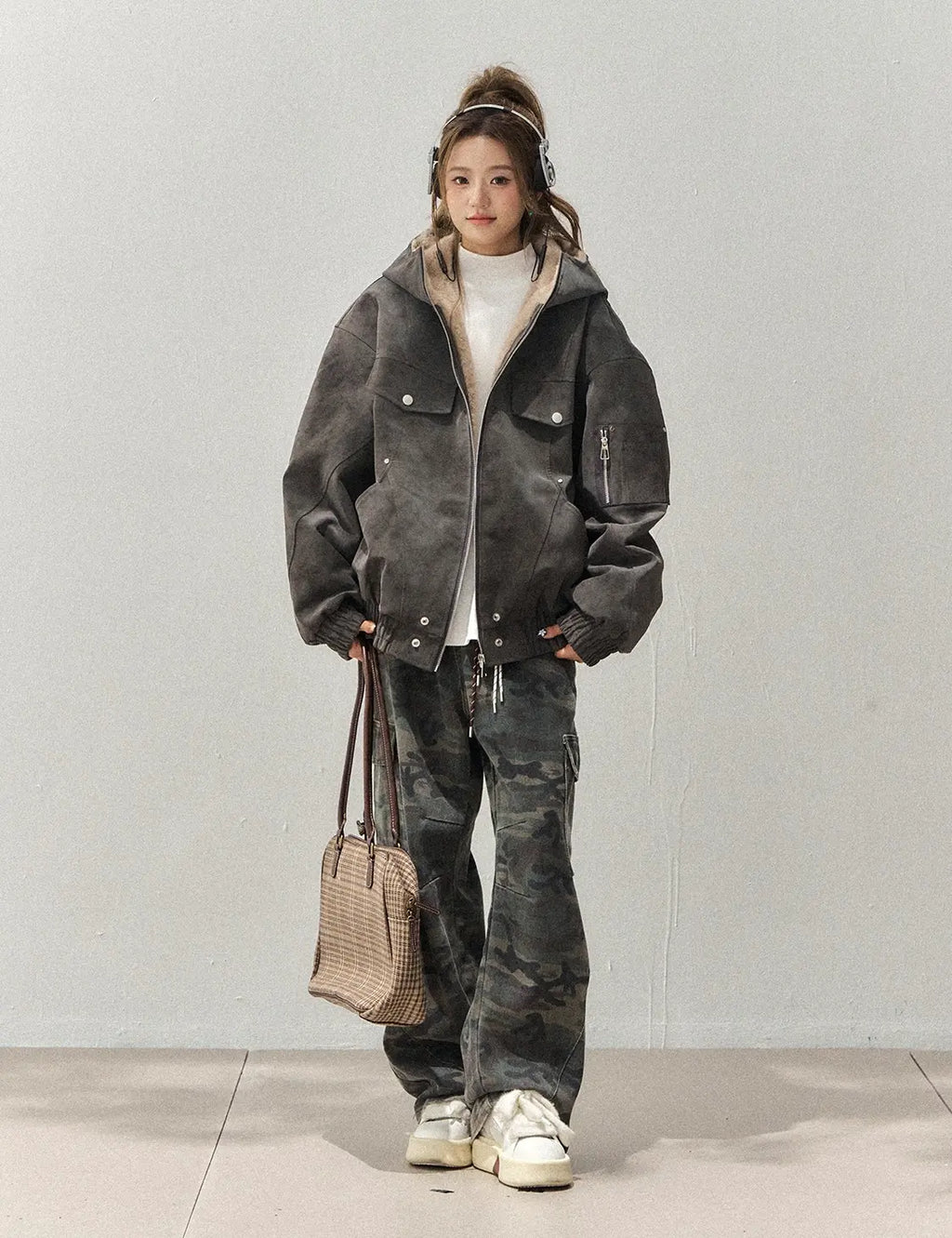 ボア裏地フェイクレザージャケット    OL1920