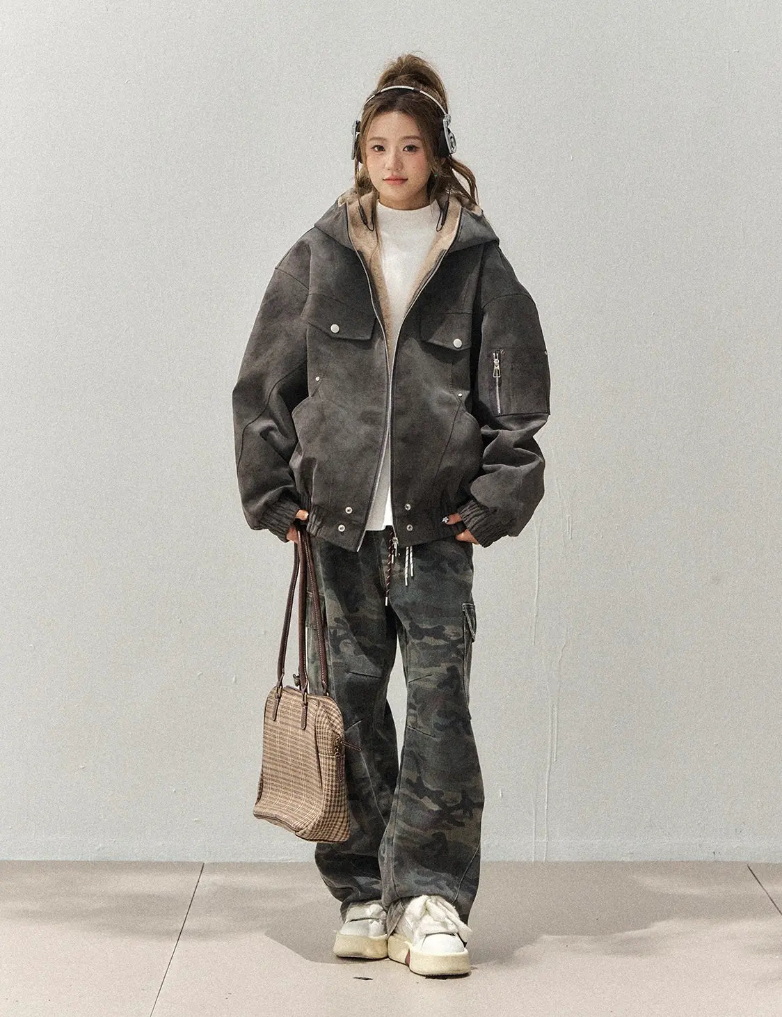 ボア裏地フェイクレザージャケット    OL1920