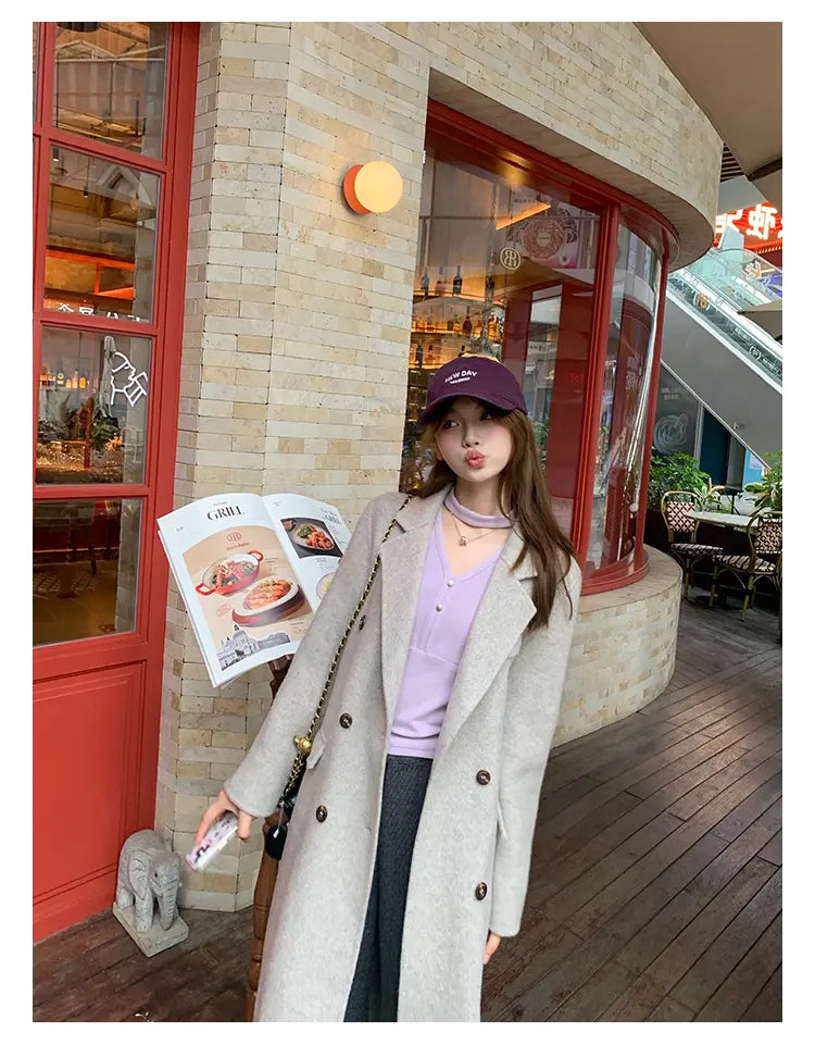 Relaxed Halter V-Neck Knit    OL1921