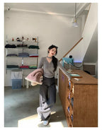 Relaxed Halter V-Neck Knit    OL1921