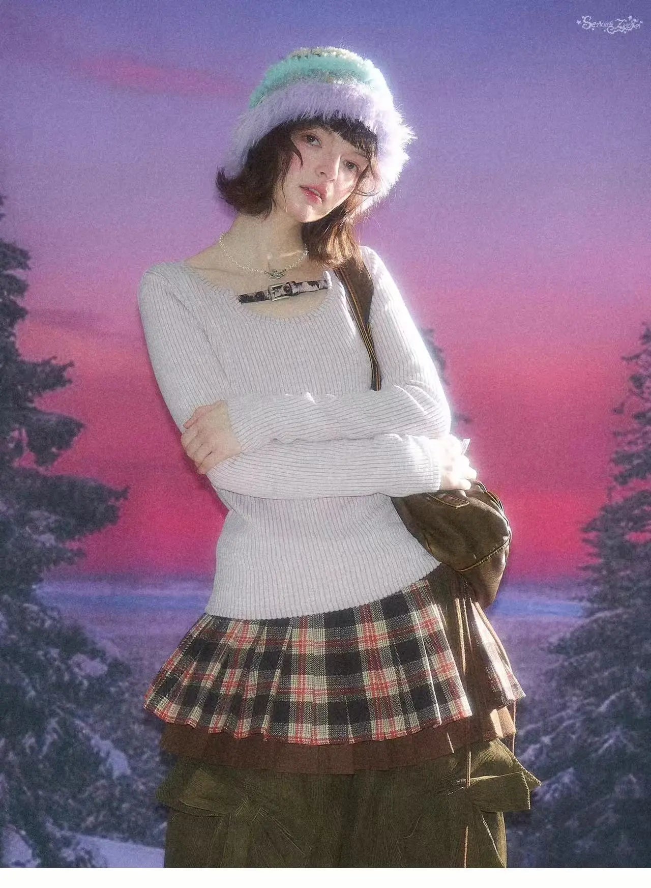 Leopard Accent Ribbed Top    OL1922