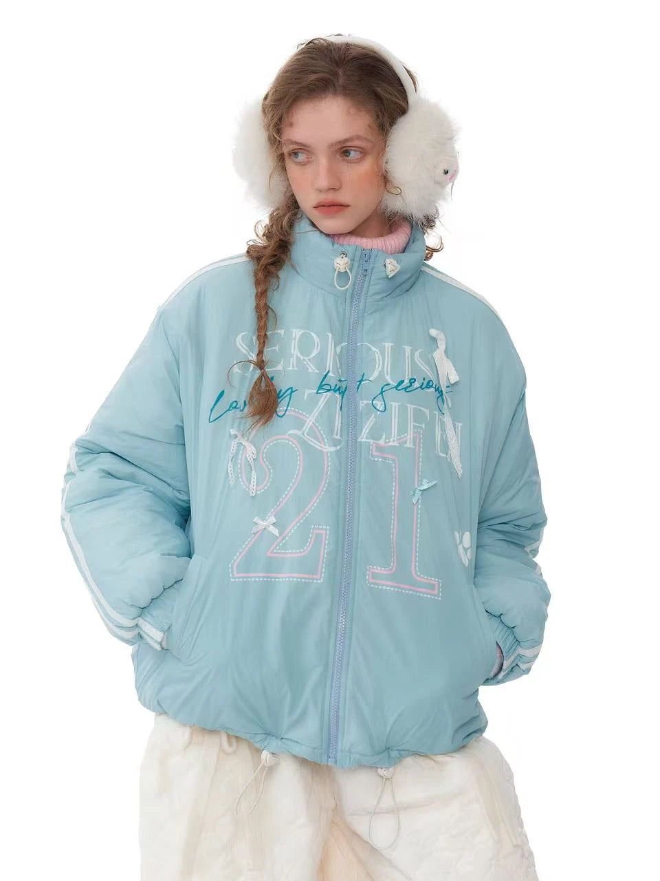 あったかブルー中綿ジャケット    OL1924